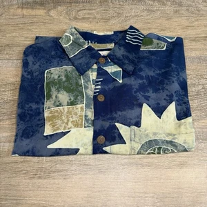 The Territory Ahead Mens Short Sleeve Button Up Shirt (L/XL) Rayon Abstract B20 - Picture 1 of 17