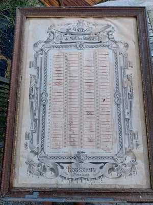 COIFFURE COIFFEUR ANCIEN TABLEAU DE COIFFEUR D ABONNES VERS 1880 POITIERS RARE  - Photo 1/4