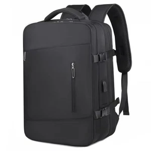 35L Black Travel Laptop Backpack for Men & Women, Waterproof & TSA-Friendly C... - Picture 1 of 8