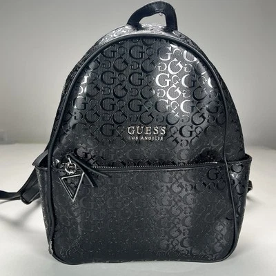 GUESS Mini Mochila Negra PVC Monograma Logo Estampado 11” 9” 11214759 Foto 1 de 4