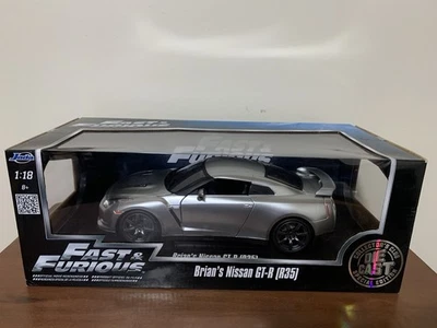 Nissan GT-R R35 plateado fundido a presión Jada Fast & Furious Brian’s Foto 1 de 4
