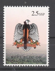 Südsudan 2011 Unissued 2.5 SSP Coat of Arms Eagle Bird MNH - Bild 1 von 2