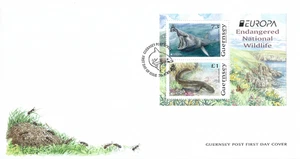 2021 Guernsey Europa. Endangered National Wildlife Mini Sheet First Day Cover - Picture 1 of 1