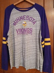 NFL Team Apparel Minnesota Vikings Long Sleeve Shirt Heathered Grey XL - Bild 1 von 7