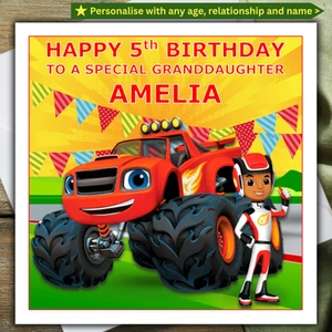 BLAZE BIRTHDAY CARD personalised AGE RELATIONSHIP NAME - Picture 1 of 4