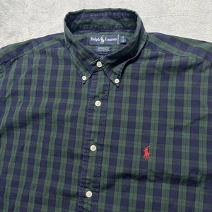 Ralph Lauren Dress Shirt Mens 16.5/35 Yarmouth Blackwatch Plaid Cotton Pony - Picture 1 of 7