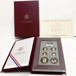 1996 US Mint 7 Coin Prestige Commemorative Proof Set w/ Box & COA ~ Free Ship - Picture 1 of 1