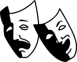 HAPPY SAD THEATER GESICHTER * HEIMKINO VINYL WANDBILD * - Bild 1 von 1