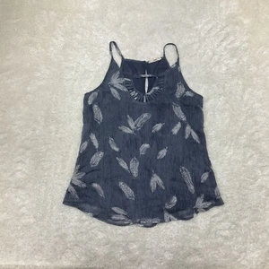 Entro Damen Größe S Blau Tanktop Feder Spaghettiträger Schlüssellochausschnitt Festival - Bild 1 von 11