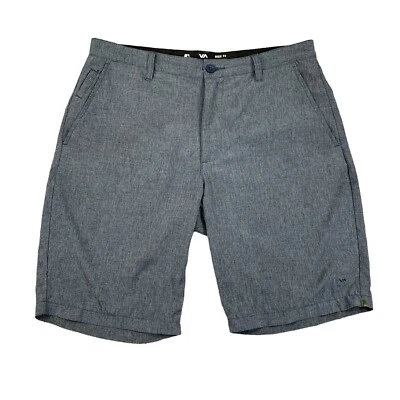 Pantalones Cortos RVCA Para Hombres 32 Gris Todo el Camino Híbrido Doble Propósito Playa Dockside Foto 1 de 4
