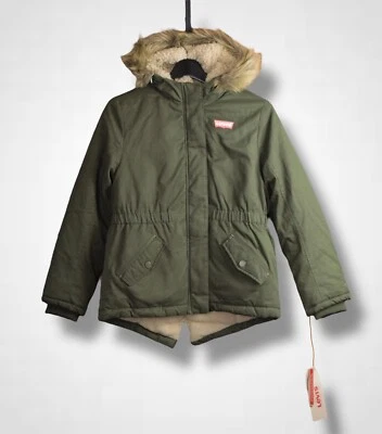 LEVI'S Girl's Green Hooded Parka Coat 14A - Image 1 of 4