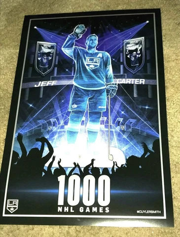 Jeff Carter 1000th Game Poster NHL Hockey LA Los Angeles Kings Limited Giveaway Cover