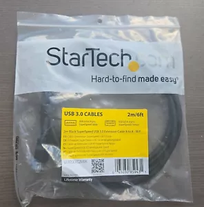 StarTech USB3SEXT2MBK 6Ft USB 3.0 SuperSpeed Extension Cable A - M/F Black - New - Picture 1 of 1