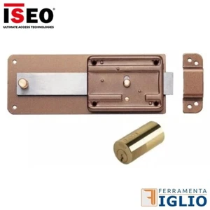 Serratura ISEO Sovrapposta per Porte in Ferro Legno Cilindro Fisso 5 Mand. 60mm - Foto 1 di 1