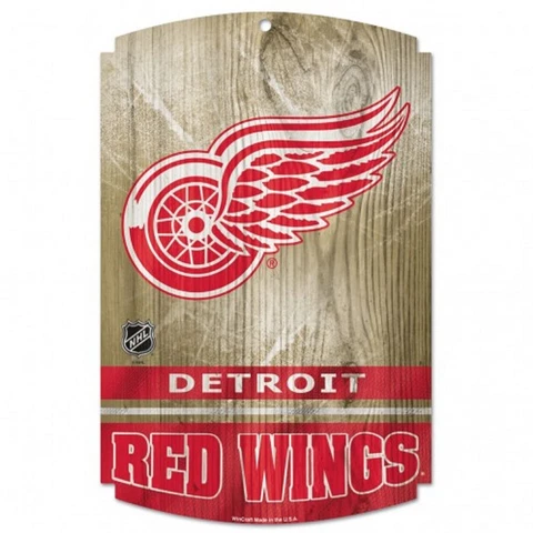 Detroit Red Wings 11x17 Licensed NHL Wood Logo Sign Cover