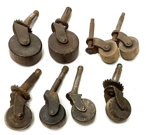 Vintage Wooden Casters, Lot of 8 Cover