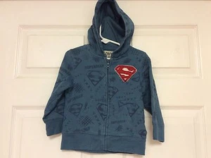 Love Art Boys Hooded Jacket Size 24 Months Blue Superman Fleece  63 - Picture 1 of 3