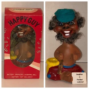 Vintage 60s HAPPY GUY Laughing Guy Drunk Beer Hair Black Indian IN ORIGINAL BOX - Picture 1 of 12