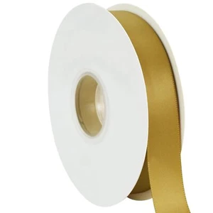 7/8 Inch x 50yd Gold Satin Ribbon Thin Solid Fabric Ribbon for Gift Wrapping ... - Picture 1 of 6