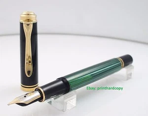Neu Logo Pelikan M300 grün Streifen Souveran Füllfederhalter 14k Feder!! (DISCON) M! - Bild 1 von 5