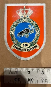 Vintage Netherlands Air Force Squadron 500 Pugnans in Tenebris Sticker - Picture 1 of 2