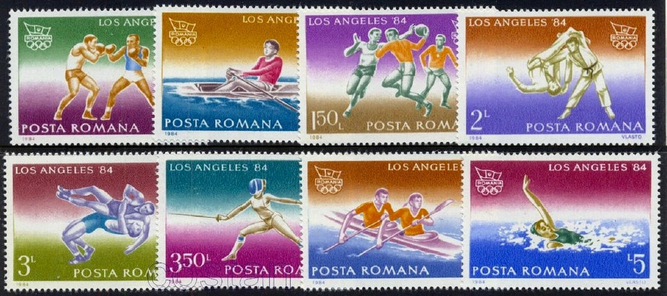 Juegos Olímpicos de Los Ángeles 1984, judo, esgrima, remo, balonmano, gimnasio, Rumania, Mi.4058, MNH Foto 1 de 1