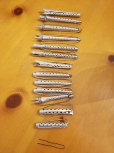 Lot 13 VTG Aluminum Hair Rollers Curlers Tip Top Products Clips MADE IN USA - Picture 1 of 1