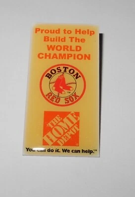 2004 BASEBALL BOSTON RED SOX WORLD SERIES CHAMPIONS HOME DEPOT LOGO PIN BUTTON - Image 1 of 2