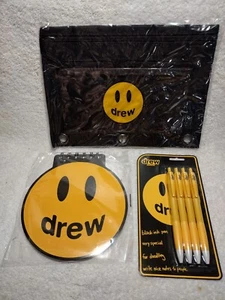 Rare Lot Of 3 DREW HOUSE Ink Pens, Spiral Paper Pad & Pouch/Bag. Factory Sealed - Picture 1 of 7