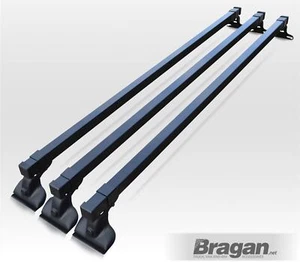 Roof Rack 3 Bar To Fit Universal Big Van System Top Aluminium Accessories BLACK - Picture 1 of 8