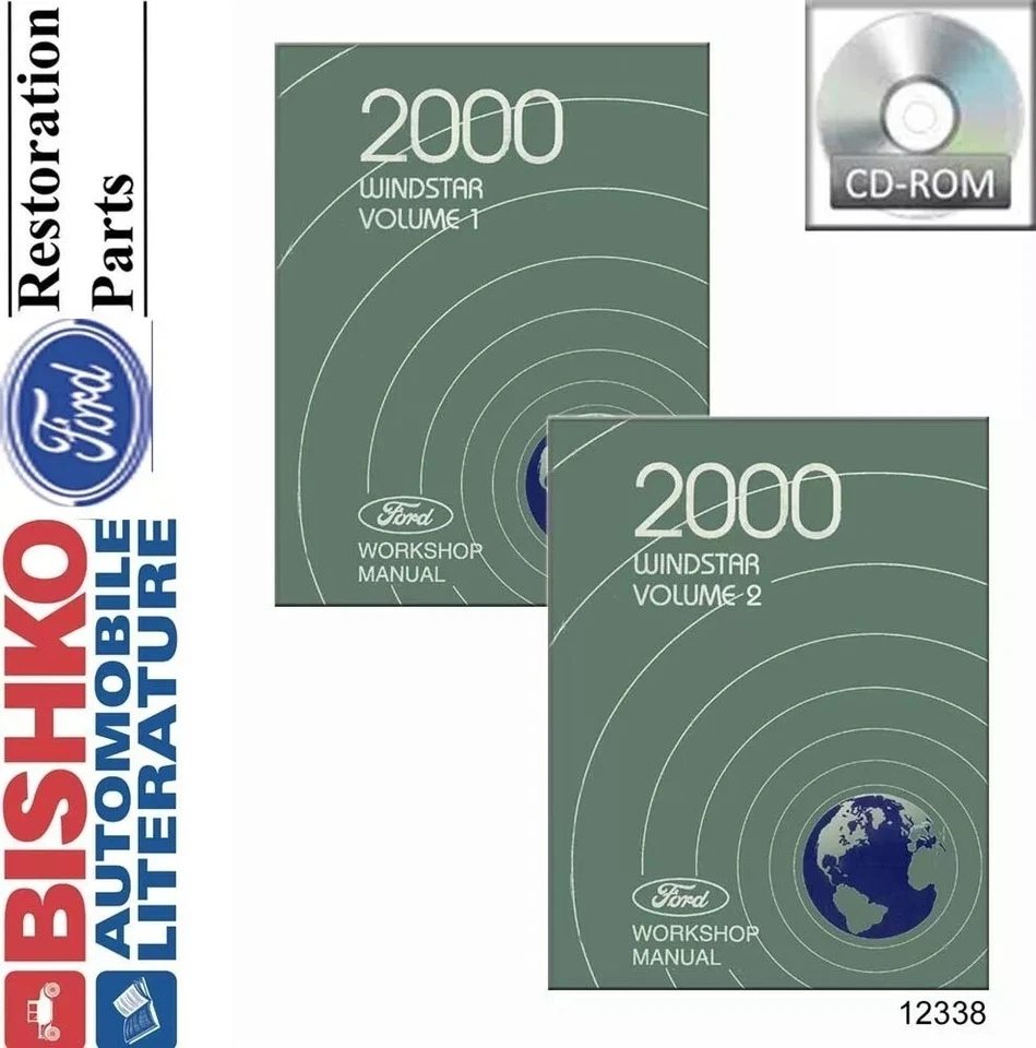 Ford Windstar 2000 manual de taller de reparación de servicio de fábrica reproducción CD-ROM nuevo 12338 Foto 1 de 1