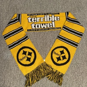 Pittsburgh Steelers Myron Cope’s Official “The Terrible Towel” 5’ Fringed Scarf - Picture 1 of 2