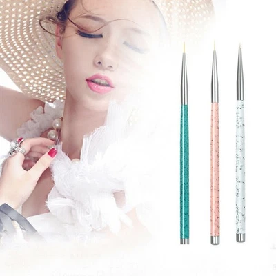 3 PCS Nail Art Pen Dotting Painting Drawing UV Gel Liner Paint Line Brush Tool - Image 1 of 4