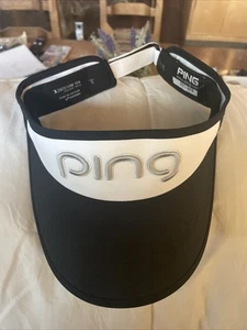 110 PING WOMEN'S ADJUSTABLE FLEXFIT TECH GOLF VISOR Black & White - Picture 1 of 6