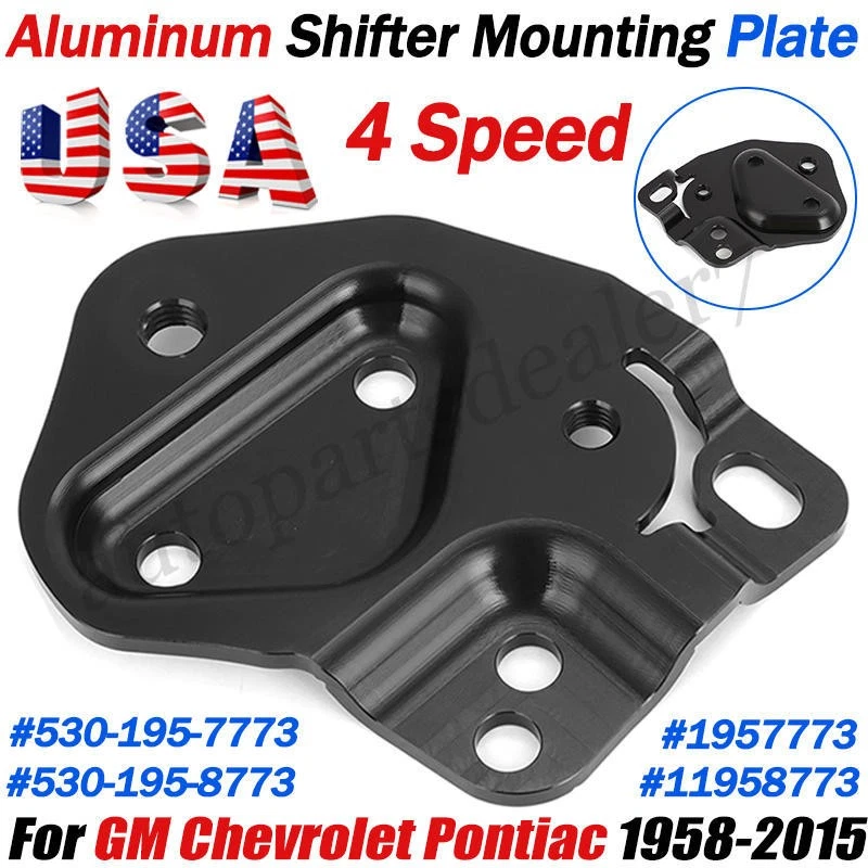 1957773 4 Speed Shifter Mounting Plate Bracket For GM Chevrolet Pontiac Aluminum Foto 1 de 4