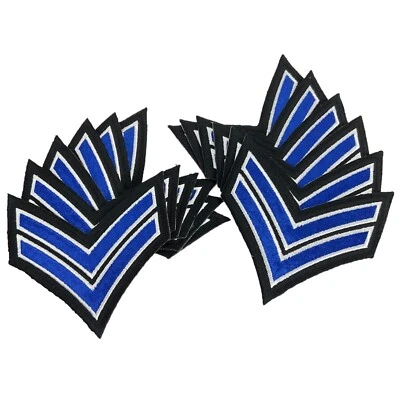Heroes Pride Corporal Emblem Embroidered White Royal Blue Chevron on Black 12 - Image 1 of 4
