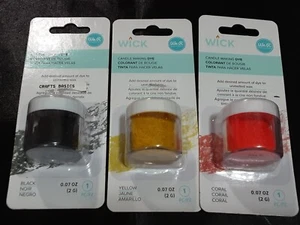 We R Wick Candle Making Dye 3/.07 oz packages in black yellow coral powders NIP - Picture 1 of 6
