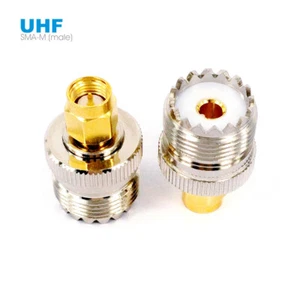 SMA Male to UHF Female SO239 PL259 Connector RF Coaxial Coax Adapter For YAESU - Picture 1 of 6