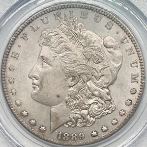 1889-CC PCGS AU58 CAC Morgan Silver Dollar 234403 - Picture 1 of 3