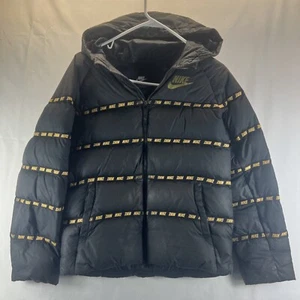 Nike Black Full Zip Hooded Comfortable Puffer Jacket Youth Unisex Size Large - Picture 1 of 21