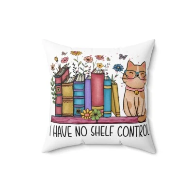 Book lover Pillow, cat lover sofa pillow, teen room decor,gifts for readers - Image 1 of 4