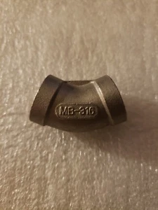 Stainless Steel 45 Degree Elbow 150-3/4 MB-316 threaded pipe - Picture 1 of 2