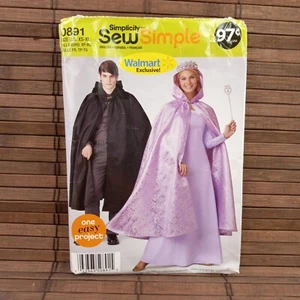 Adult Costume Cape XS-XL Simplicity Sew Simple 0891 Uncut Sewing Pattern Prince - Picture 1 of 6
