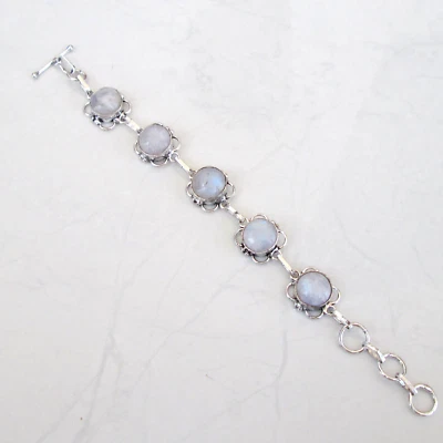 Handmade jewellery silver Rainbow Moonstone bracelet fashion jewelry bracelet - Image 1 of 4