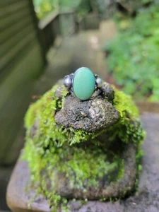 Vintage Native American Grün Türkis Sterling Ring Größe 6,5 - Bild 1 von 4