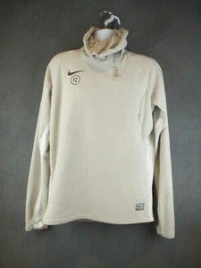 Nike FC Drill Top Mens Medium Beige Fleece Pullover Soccer Long Sleeve - Picture 1 of 18