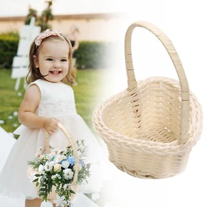 Wedding Flower Basket Girl Children's Flower Basket Elegant Decora10X6cm - Picture 1 of 10