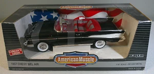 Ertl 1957 Chevy Bel Air Sport Coupe American Muscle Maßstab 1:18 schwarz - Open Box - Bild 1 von 4