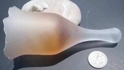 Sea Glass, Six Inch Bell, Clear and Amber - Image 1 of 4