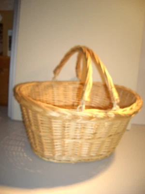 Einkaufskorb,Geschenk-Klappkorb natur mittlere Gr. Handarbeit, leichte Weide neu - Bild 1 von 4